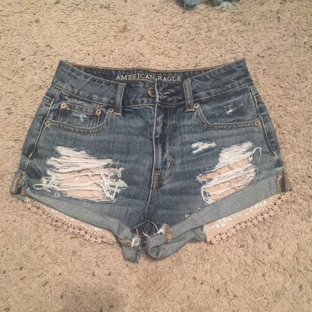 High wasted jean shorts
